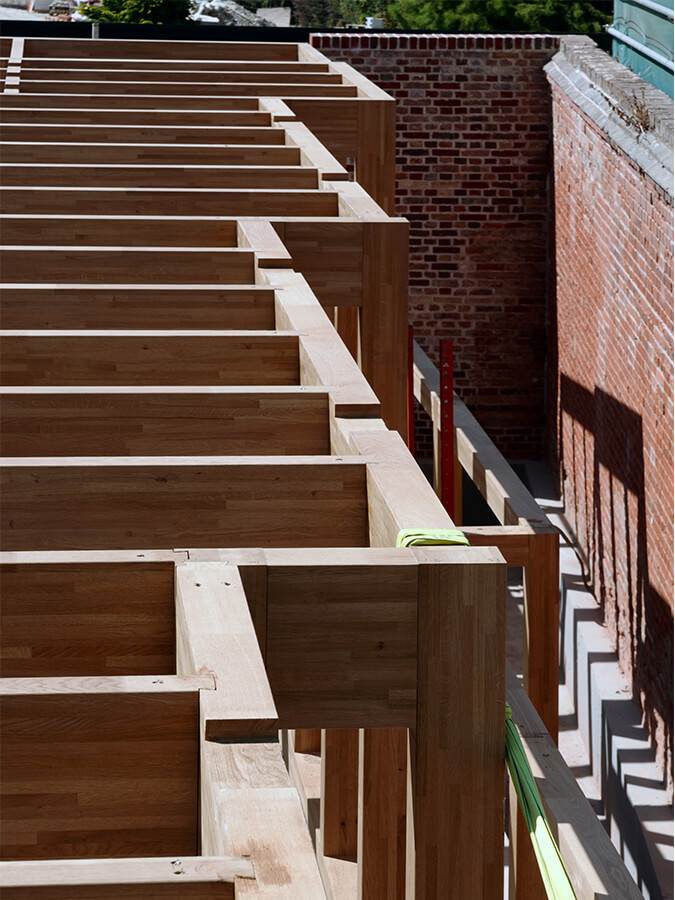 The laminated oak frame. Photo: Philip Vile