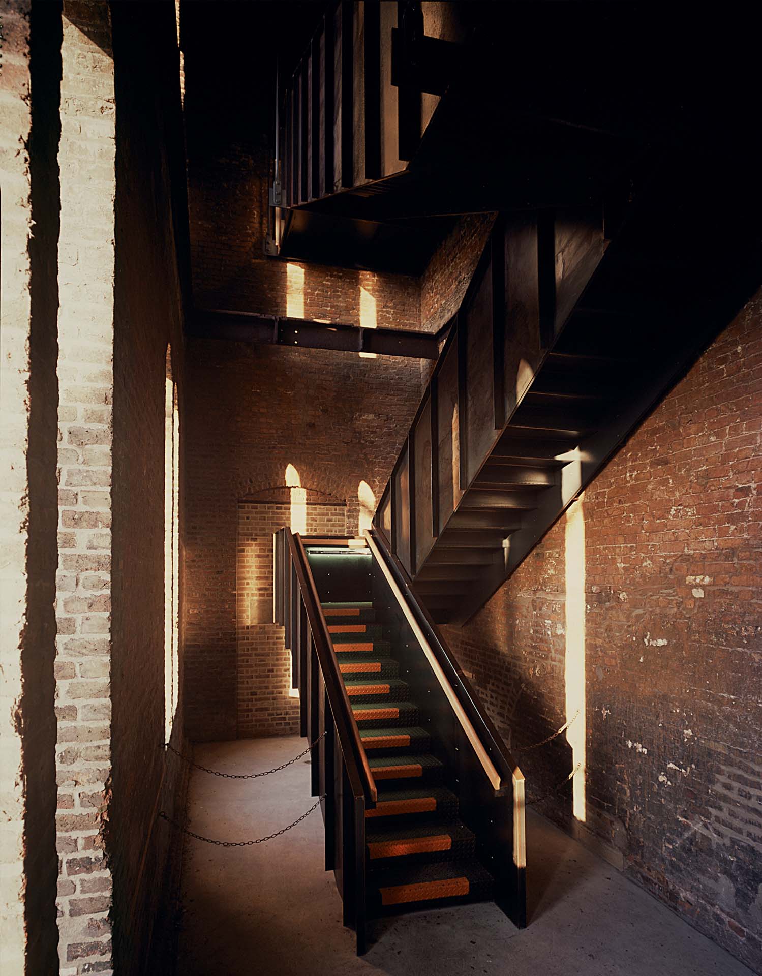 The new steel stair leading to the viewing platform