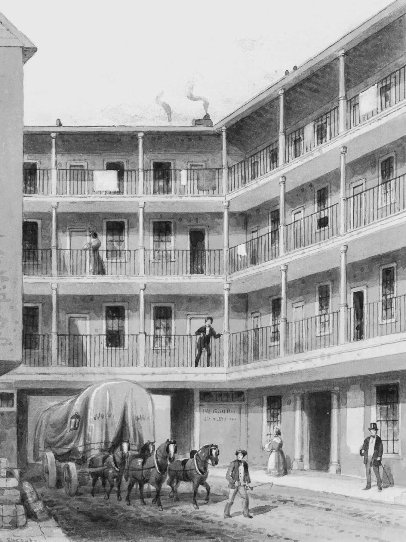 Old sketch of Coaching Inn