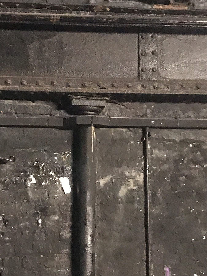 Cast iron column in a 19th century warehouse, Manchester.