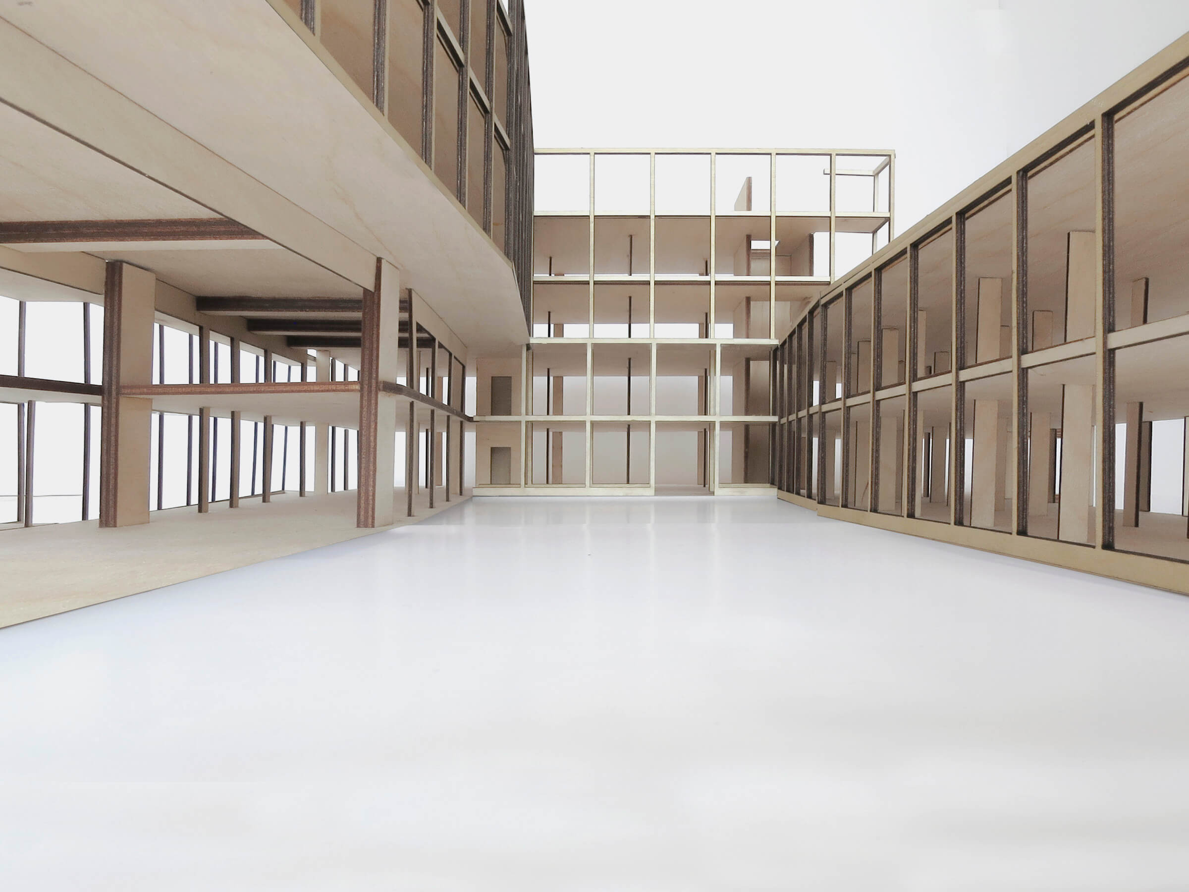 Structural model: view within courtyard garden