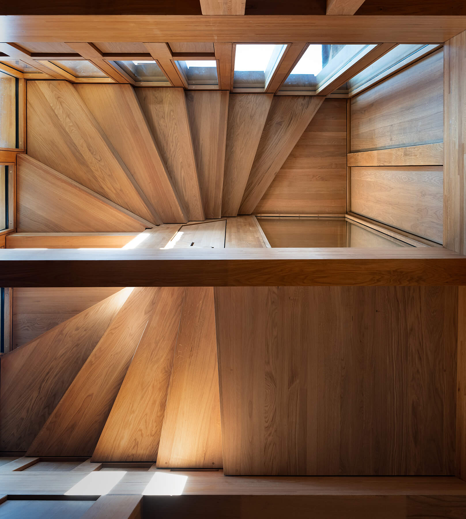 Oak staircase from above