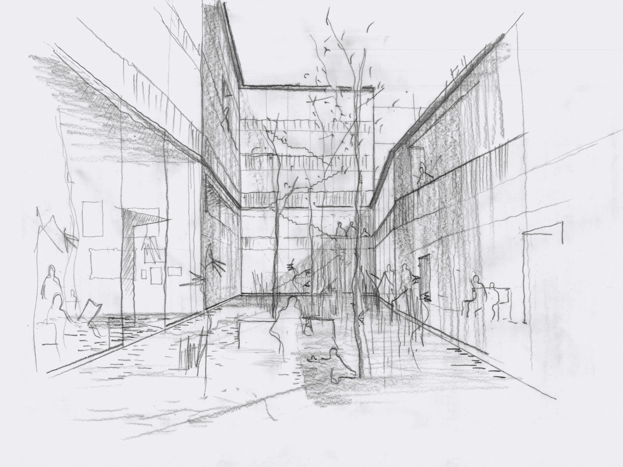 Sketch: courtyard garden