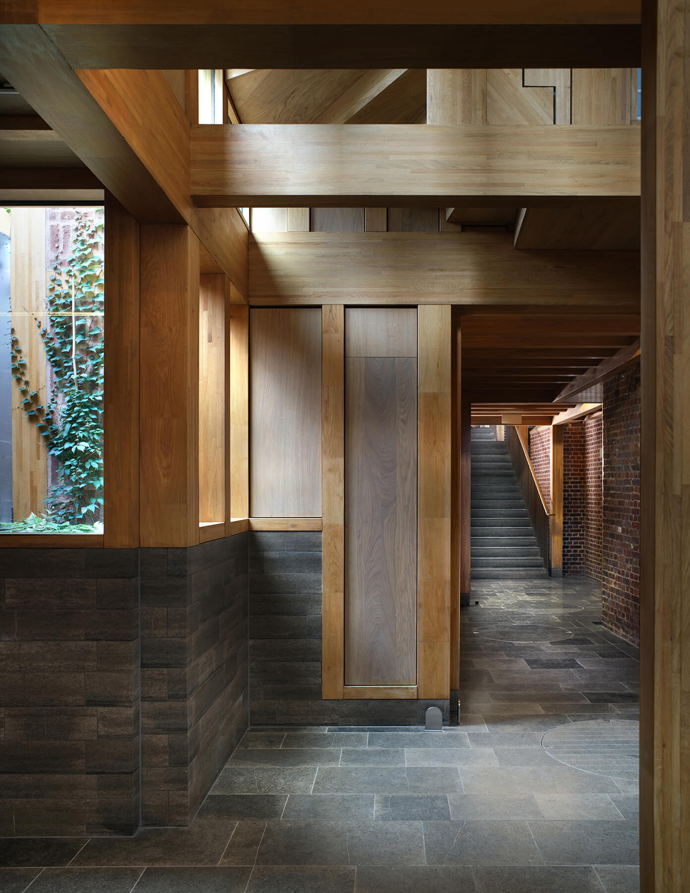 Wood detail in corridor