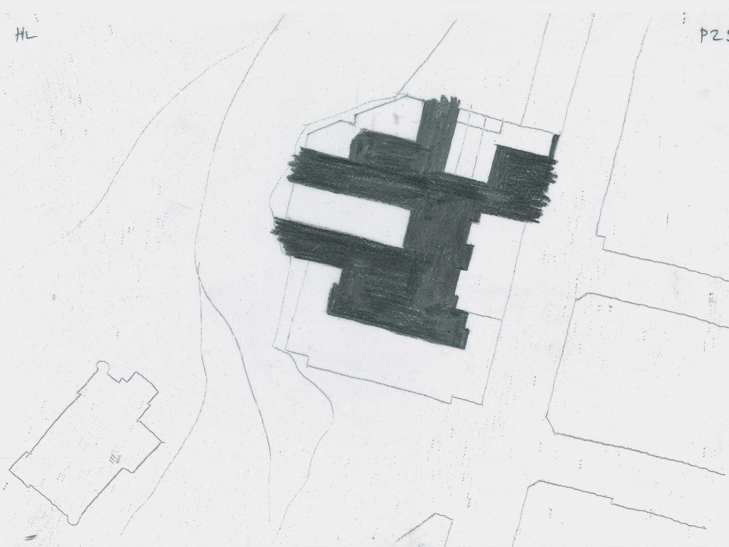 Sketch of The yard at higher level