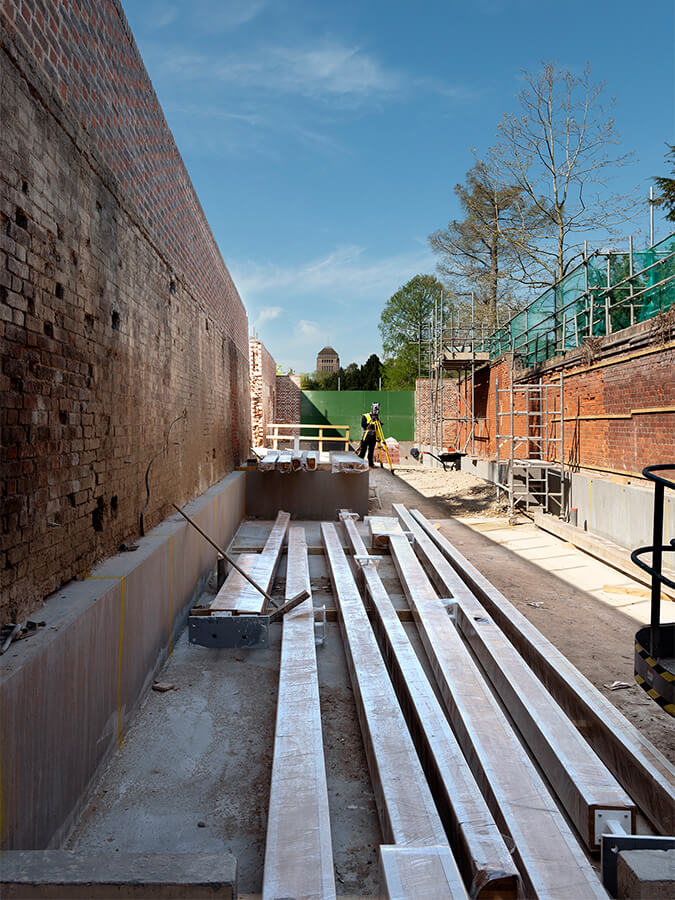 The passage between Old Court and the garden wall. Photo: Philip Vile