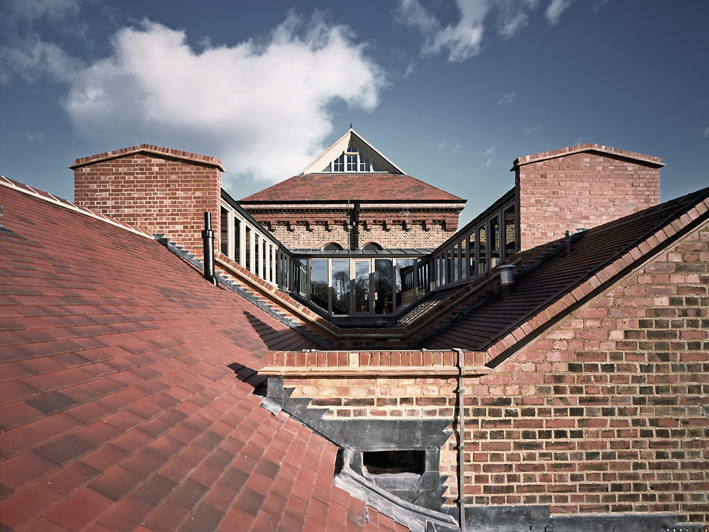 The new lantern rooflights in the picturesque Victorian roofscape