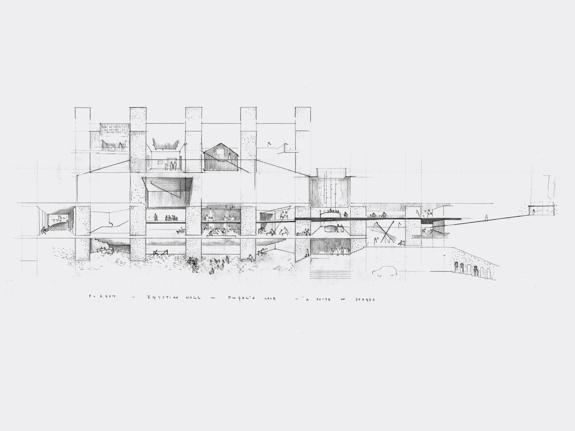Cross sectional sketch for the exhibition The Hull of a Large Ship