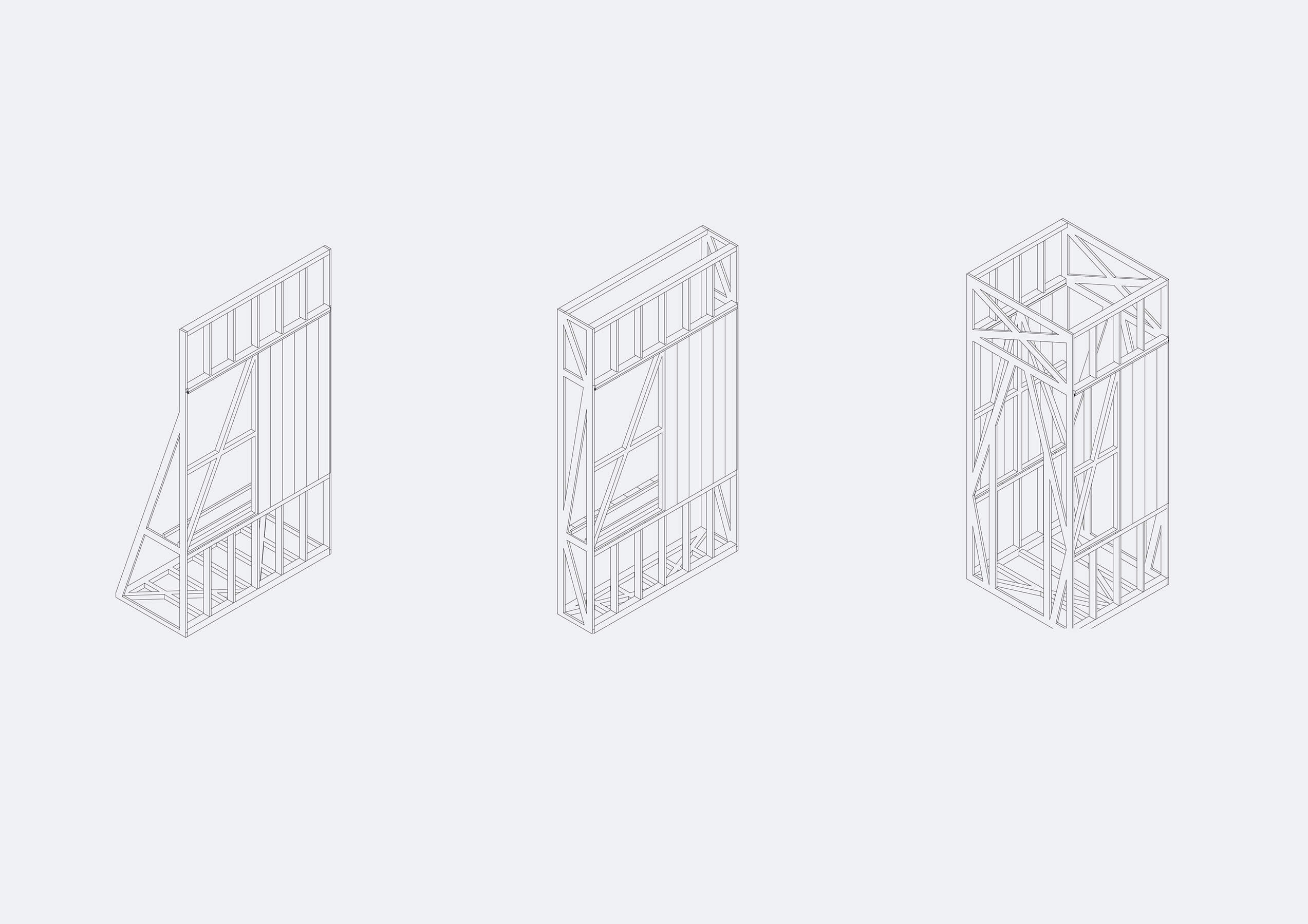 Isometric view of Wall types
