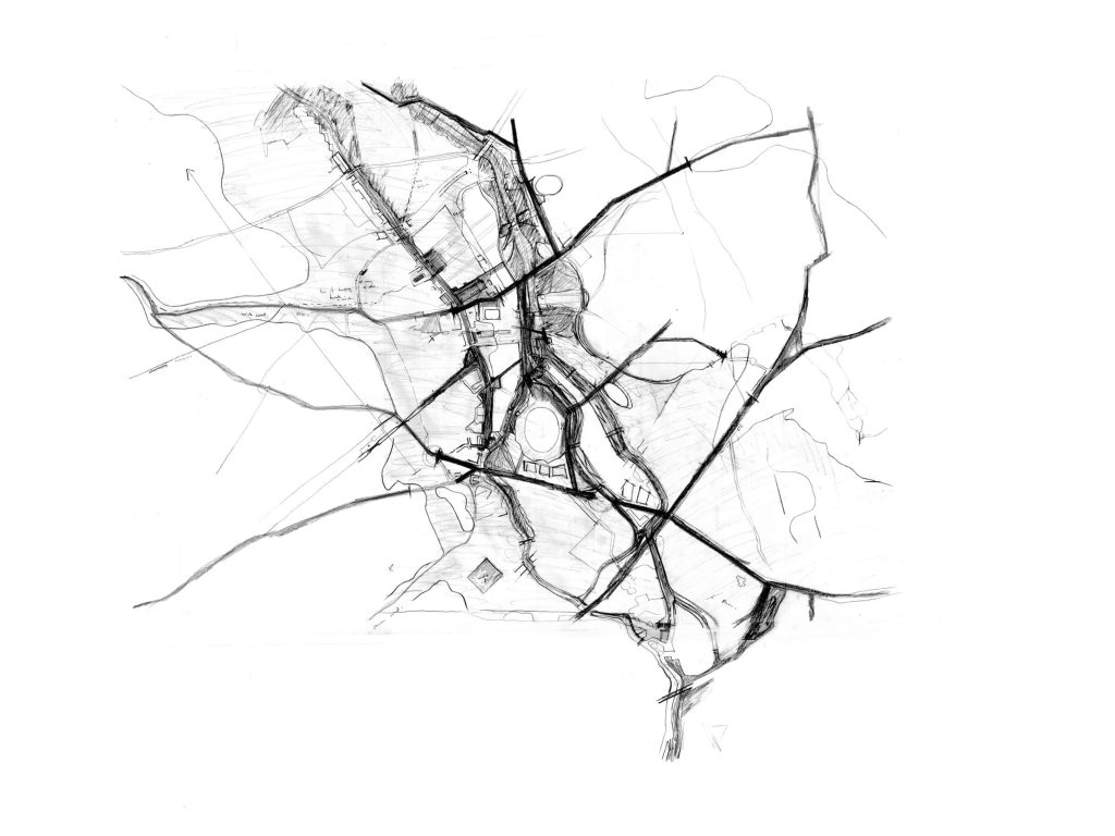 Aerial sketch of East London